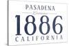 Pasadena, California - Established Date (Blue)-Lantern Press-Stretched Canvas