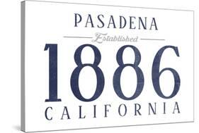 Pasadena, California - Established Date (Blue)-Lantern Press-Stretched Canvas