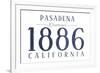 Pasadena, California - Established Date (Blue)-Lantern Press-Framed Premium Giclee Print