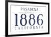 Pasadena, California - Established Date (Blue)-Lantern Press-Framed Premium Giclee Print