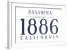 Pasadena, California - Established Date (Blue)-Lantern Press-Framed Art Print