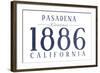 Pasadena, California - Established Date (Blue)-Lantern Press-Framed Art Print