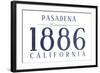 Pasadena, California - Established Date (Blue)-Lantern Press-Framed Art Print