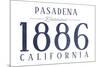 Pasadena, California - Established Date (Blue)-Lantern Press-Mounted Art Print