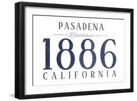 Pasadena, California - Established Date (Blue)-Lantern Press-Framed Art Print