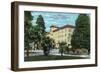 Pasadena, California - Exterior View of Hotel Pasadena-Lantern Press-Framed Art Print