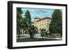 Pasadena, California - Exterior View of Hotel Pasadena-Lantern Press-Framed Art Print