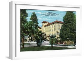 Pasadena, California - Exterior View of Hotel Pasadena-Lantern Press-Framed Art Print