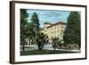 Pasadena, California - Exterior View of Hotel Pasadena-Lantern Press-Framed Art Print