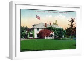 Pasadena, California - Grand Avenue View of a Californian Home-Lantern Press-Framed Art Print