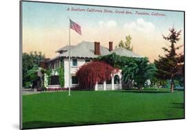 Pasadena, California - Grand Avenue View of a Californian Home-Lantern Press-Mounted Art Print