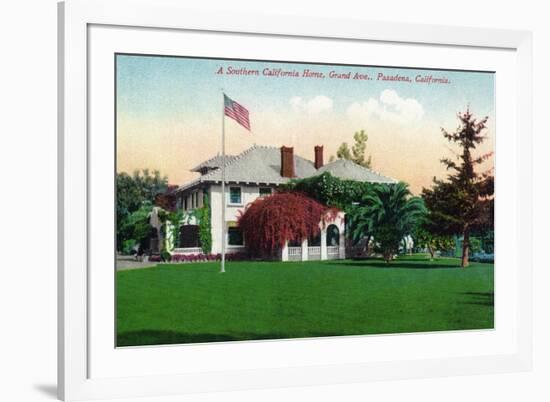 Pasadena, California - Grand Avenue View of a Californian Home-Lantern Press-Framed Art Print