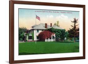 Pasadena, California - Grand Avenue View of a Californian Home-Lantern Press-Framed Art Print