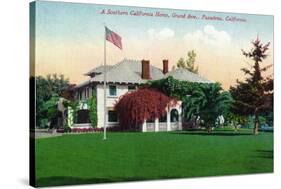 Pasadena, California - Grand Avenue View of a Californian Home-Lantern Press-Stretched Canvas
