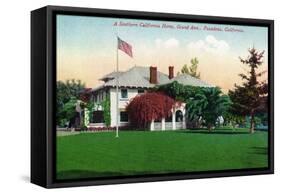Pasadena, California - Grand Avenue View of a Californian Home-Lantern Press-Framed Stretched Canvas