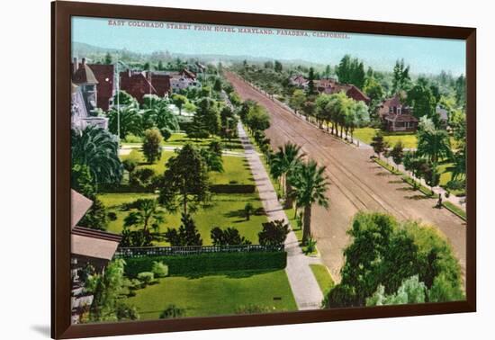 Pasadena, California - Hotel Maryland View Down East Colorado Street-Lantern Press-Framed Art Print