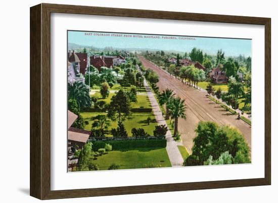 Pasadena, California - Hotel Maryland View Down East Colorado Street-Lantern Press-Framed Art Print