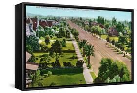 Pasadena, California - Hotel Maryland View Down East Colorado Street-Lantern Press-Framed Stretched Canvas