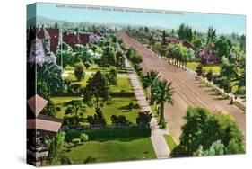 Pasadena, California - Hotel Maryland View Down East Colorado Street-Lantern Press-Stretched Canvas