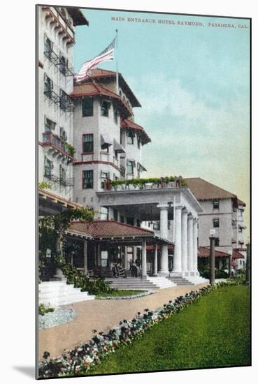 Pasadena, California - Hotel Raymond Main Entrance View-Lantern Press-Mounted Art Print