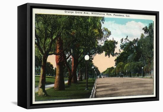 Pasadena, California - Millionaire Row, Orange Grove Avenue-Lantern Press-Framed Stretched Canvas