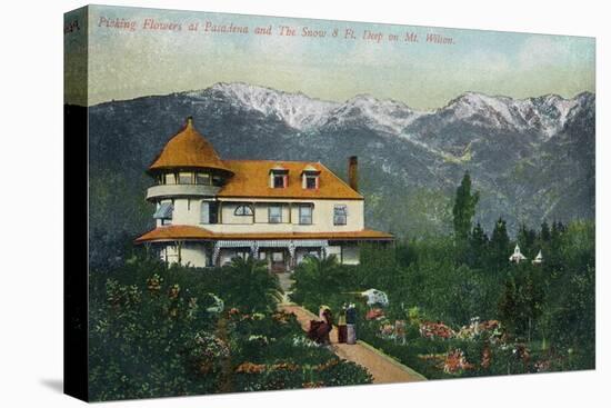 Pasadena, California - Picking Flowers Near Mount Wilson-Lantern Press-Stretched Canvas