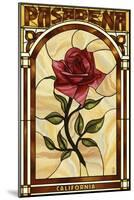 Pasadena, California - Rose Stained Glass-Lantern Press-Mounted Art Print