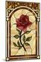 Pasadena, California - Rose Stained Glass-Lantern Press-Mounted Art Print