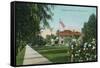 Pasadena, California - Scenic View Down Orange Grove Avenue-Lantern Press-Framed Stretched Canvas