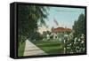 Pasadena, California - Scenic View Down Orange Grove Avenue-Lantern Press-Framed Stretched Canvas