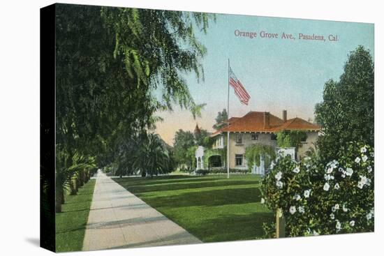 Pasadena, California - Scenic View Down Orange Grove Avenue-Lantern Press-Stretched Canvas