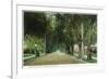 Pasadena, California - View Down Marengo Avenue-Lantern Press-Framed Premium Giclee Print