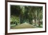 Pasadena, California - View Down Marengo Avenue-Lantern Press-Framed Premium Giclee Print