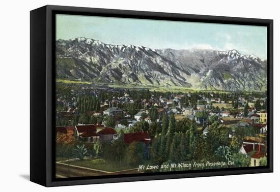 Pasadena, California - View of Mt. Lowe and Mt. Wilson-Lantern Press-Framed Stretched Canvas