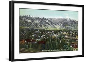 Pasadena, California - View of Mt. Lowe and Mt. Wilson-Lantern Press-Framed Art Print