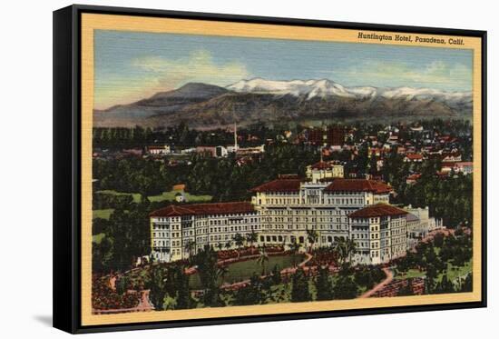 Pasadena, California - View of the Huntington Hotel-Lantern Press-Framed Stretched Canvas