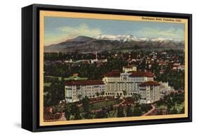 Pasadena, California - View of the Huntington Hotel-Lantern Press-Framed Stretched Canvas