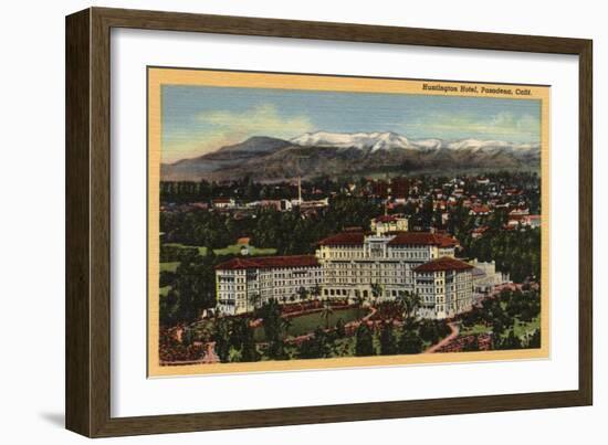 Pasadena, California - View of the Huntington Hotel-Lantern Press-Framed Art Print