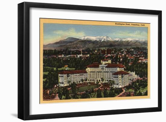 Pasadena, California - View of the Huntington Hotel-Lantern Press-Framed Art Print