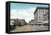 Pasadena, California - Western View Down Colorado Street-Lantern Press-Framed Stretched Canvas