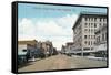 Pasadena, California - Western View Down Colorado Street-Lantern Press-Framed Stretched Canvas