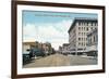 Pasadena, California - Western View Down Colorado Street-Lantern Press-Framed Premium Giclee Print