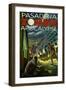 Pasadena, California - Zombie Apocalypse-Lantern Press-Framed Art Print