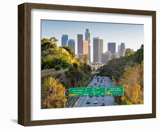 Pasadena Freeway (Ca Highway 110) Leading to Downtown Los Angeles, California, United States of Ame-Gavin Hellier-Framed Photographic Print