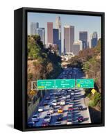 Pasadena Freeway (CA Highway 110) Leading to Downtown Los Angeles, California, USA-Gavin Hellier-Framed Stretched Canvas