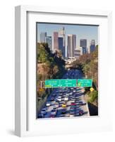 Pasadena Freeway (CA Highway 110) Leading to Downtown Los Angeles, California, USA-Gavin Hellier-Framed Photographic Print