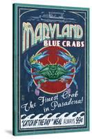 Pasadena, Maryland - Blue Crabs Vintage Sign-Lantern Press-Stretched Canvas