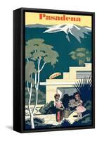 Pasadena Travel Poster-null-Framed Stretched Canvas