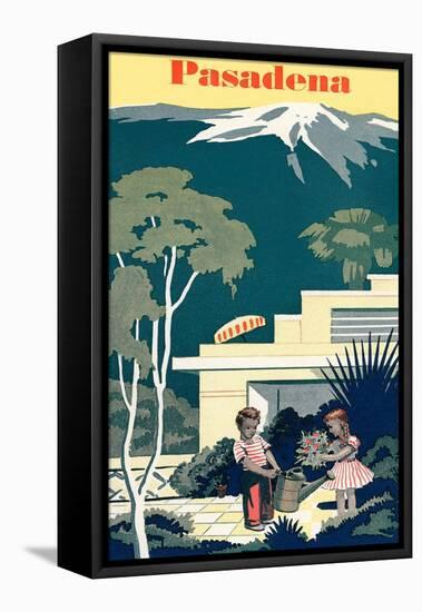 Pasadena Travel Poster-null-Framed Stretched Canvas