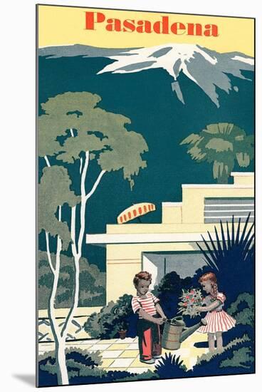 Pasadena Travel Poster-null-Mounted Art Print